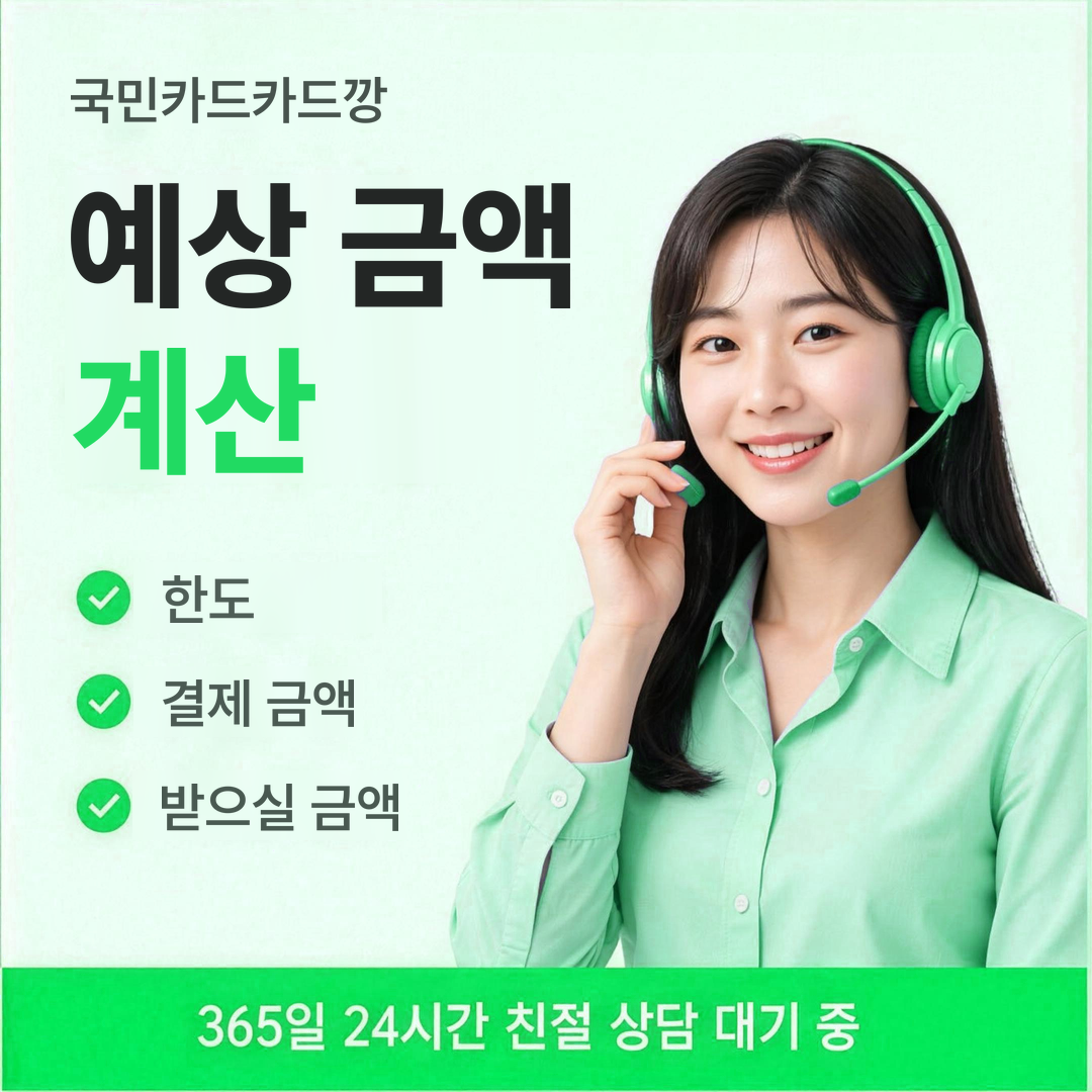 다음머니 국민카드카드깡 예상 금액 계산 안내